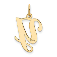 14K Yellow Gold Initial Y Charm