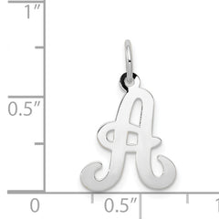 14KW White Gold Script Letter A Initial Charm