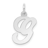 14KW White Gold Script Letter G Initial Charm