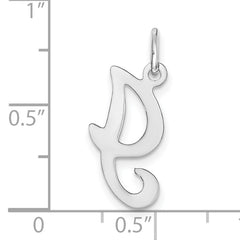 14K White Gold Initial I Charm