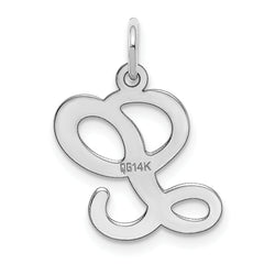 14K White Gold Initial L Charm