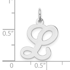 14K White Gold Initial L Charm