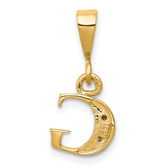 14K & Rhodium Polished .01ct Diamond Initial G Charm