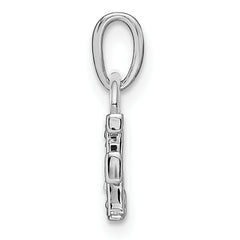 14K White Gold Polished .01ct Diamond Initial F Charm