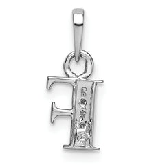 14K White Gold Polished .01ct Diamond Initial F Charm