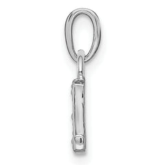 14K White Gold Polished .01ct Diamond Initial L Charm