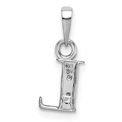 14K White Gold Polished .01ct Diamond Initial L Charm