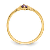14K Amethyst Birthstone Heart Ring