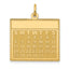 Tuesday Calendar Pendant in 14K Yellow Gold, 26mm Engravable - Sophia Jewelers