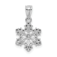 14K White Gold Snowflake Pendant