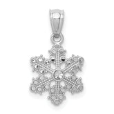14k White Gold Snowflake Pendant