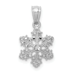 14k White Gold Snowflake Pendant