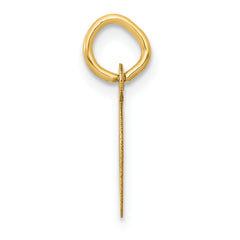 14K Small Slanted Block Letter D Initial Charm