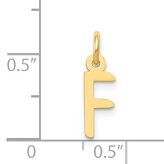 14K Small Slanted Block Initial F Charm