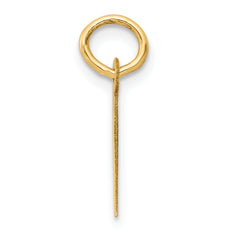 14K Small Slanted Block Initial I Charm