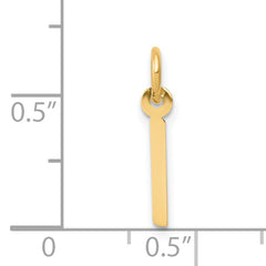 14K Small Slanted Block Initial I Charm