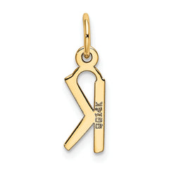14K Small Slanted Block Initial K Charm