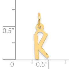 14K Small Slanted Block Initial K Charm