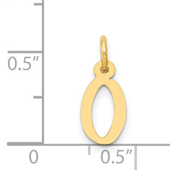 14K Small Slanted Block Initial O Charm