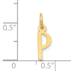 14K Small Slanted Block Initial P Charm