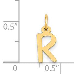 14K Small Slanted Block Initial R Charm