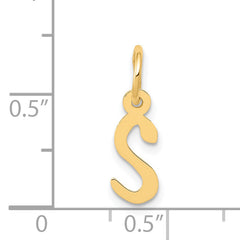 14K Small Slanted Block Initial S Charm