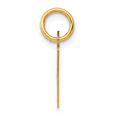 14K Small Slanted Block Initial V Charm