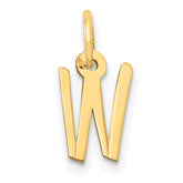 14k Small Slanted Block Letter W Initial Charm
