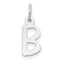 14k White Gold Small Slanted Block Letter B Initial Charm