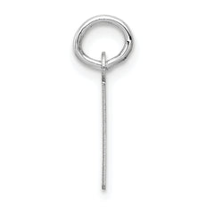 14K White Gold Small Slanted Block Initial E Char