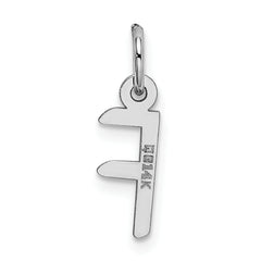 14K White Gold Small Slanted Block Initial F Char