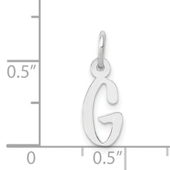 14K White Gold Small Slanted Block Initial G Char