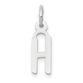 14K White Gold Small Slanted Block Letter H Initial Charm