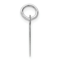 14K White Gold Small Slanted Block Initial I Char