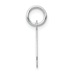 14K White Gold Small Slanted Block Initial J Char