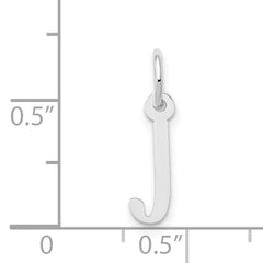 14K White Gold Small Slanted Block Initial J Char