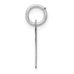 14K White Gold Small Slanted Block Initial L Char