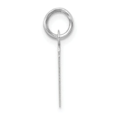 14K White Gold Small Slanted Block Initial M Char