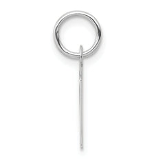 14K White Gold Small Slanted Block Initial N Char