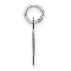 14K White Gold Small Slanted Block Initial O Char