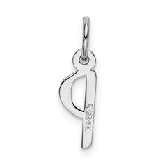 14K White Gold Small Slanted Block Initial P Char