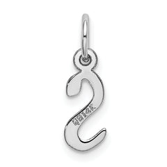 14K White Gold Small Slanted Block Initial S Char