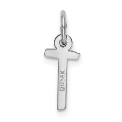 14K White Gold Small Slanted Block Initial T Char