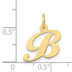 14K Small Fancy Script Letter B Initial Charm