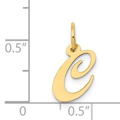 14K Small Fancy Script Letter C Initial Charm