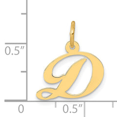 14K Small Fancy Script Letter D Initial Charm