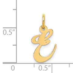 14K Small Fancy Script Initial E Charm