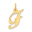 14K Small Fancy Script Letter F Initial Charm