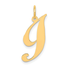 14K Small Fancy Script Letter I Initial Charm