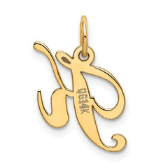 14K Small Fancy Script Initial K Charm